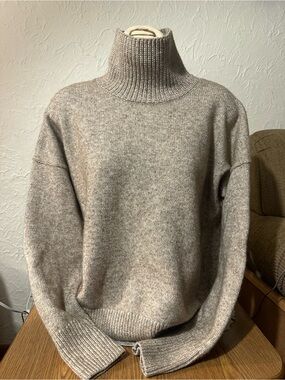 LOFT Chunky Knit Turtleneck Sweater - Taupe